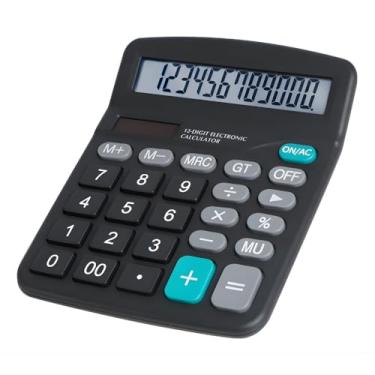 Imagem de Calculadora de Mesa Grande 12 Dígitos – Teclas Confortáveis, Display Nítido, Preta, Uso Comercial e Administrativo - Para Loja, Empresa e Consultório.