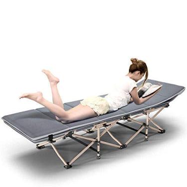 Imagem de YYBOES Cadeira dobrável de jardim, cadeira reclinável de jardim, cama dobrável, espreguiçadeira de terraço dobrável, cadeira ajustável para acampamento de praia ao ar livre necessária