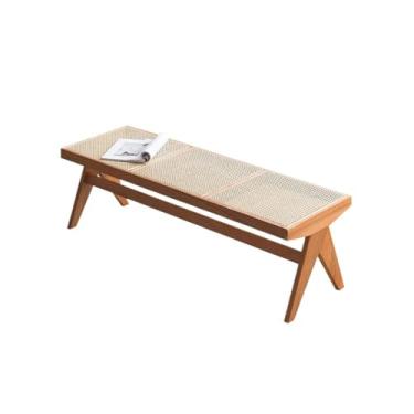 Imagem de FAMEOYA Banco longo para sapatos, casa, sala de estar, cama, banco de madeira maciça, banco para troca de sapatos, banco de chuveiro para chuveiro interno