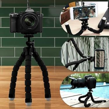 Imagem de Tripé Flexível para Smartphone e Câmera, Suporte Ajustável com Pernas Articuladas, Compatível com Celular e DSLR, Portátil e Versátil (preto)