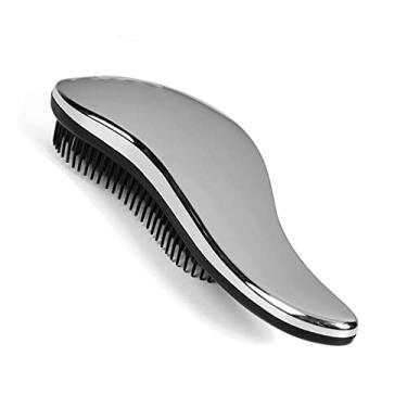 Imagem de Yinhing Escova Desembaraçadora para Mulheres e Homens Galvanizada Antiestática Pente de Massagem Portátil Cabo Ergonômico Desembaraçamento Suave para Todos Os Tipos de Cabelo Prata 8 X