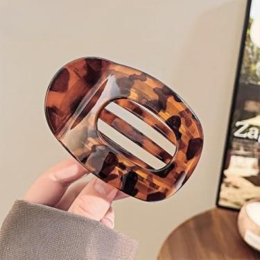 Imagem de Grampos de cabelo planos para mulheres e meninas grampos de garra plana presilhas de cabelo bico de pato para cabelo grosso/fino (marrom amarelado)