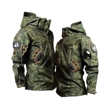 Imagem de Jaqueta Tática De Inverno Masculina Em Fleece Impermeável Para Pesca, 
