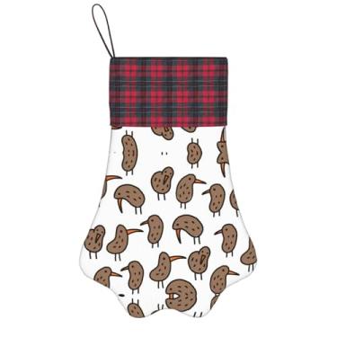 Imagem de SKKNT Kiwi Birds Meias de Natal com estampa fofa, animais de estimação, decoração de Natal, cães, gatos, árvores, doces, presente, conveniente