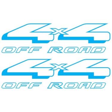 Imagem de Adesivo Emblema Compatível Ranger 4x4 Azul Claro Laminado