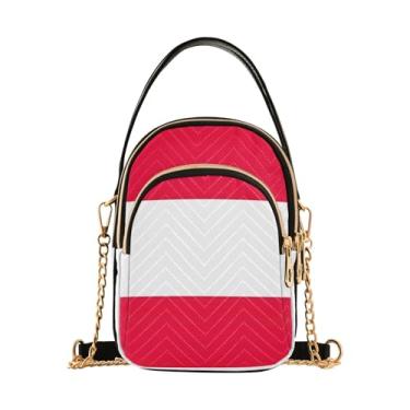 Imagem de ODAWA Rance Flag Bolsas transversais pequenas para mulheres na moda, bolsas transversais para telefone com compartimento triplo para mulheres, Bandeira da Áustria, One Size