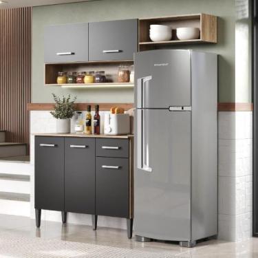 Imagem de Armário Cozinha Compacta Arizona Tiny Carvalho/preto Carraro - MÓVEIS 