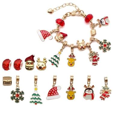 Imagem de Pulseiras de calendário do advento de Natal 2025 – Kit de fabricação de pulseiras de Natal, pulseiras para kit de fabricação de joias DIY, conjuntos de presente calendário do advento perfeito para