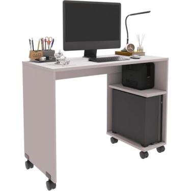 Imagem de Escrivaninha Beauty Mesa Computador Notebook Nicho Para Gabinete E Rodízios (branco)
