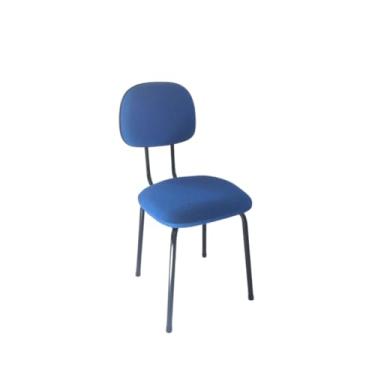 Imagem de Cadeira de Secretária com Pés Palito - Cor Azul, Elegante e Funcional para Escritório e Home Office (azul)