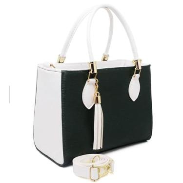Imagem de Bolsa Feminina Média Transversal de Ombro (VERDE/BRANCO)