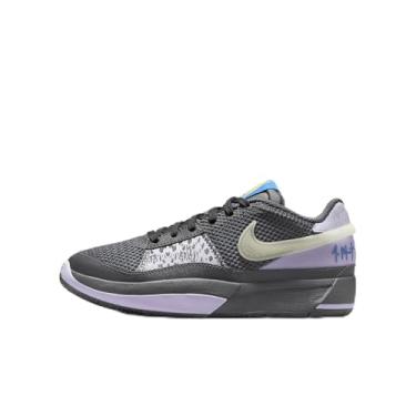 Imagem de Nike Ja 1 Tênis de basquete infantil grande (DX2294-002, cinza ferro/flor lilás/azul claro/brilhante), Cinza ferro/flor lilás/azul claro fotográfico/brilho, 17