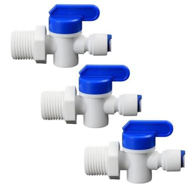 Imagem de Rosca macho de 1/5.1 cm para válvula esférica de tubo de 1/10.2 cm interruptor adaptador de conexão rápida, encaixe de tubo de plástico push-fit para sistemas de filtro de água de osmose reversa RO