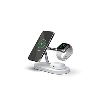Imagem de Suporte de carregamento três em um, ajuste de três velocidades, adequado para celular/iWatch/AirPods/base de 15W (preto) (branco)