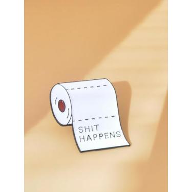 Imagem de Broche de papel higiênico com alfinete de metal para decoração de mochila presente engraçado acessório de colo presentes de natal presentes de amizade para mulheres dia dos namorados, Medium, Latão