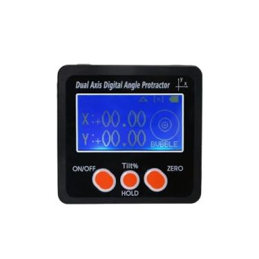 Imagem de Inclinômetro digital de eixo duplo transferidor eletrônico medidor de ângulo digital caixa chanfrada ímã ferramentas de medição de ângulo interno (com luz de fundo)