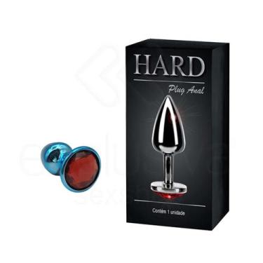 Imagem de Plug Anal "P" em Formato Cônico com Joia na Base - Hard, Azul com Pedr