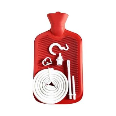 Imagem de Kit De Bolsa De Enema De Borracha De 2L Com Mangueira, Válvula, Sering