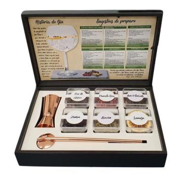 Imagem de Box Gin 6 Especiarias Dosador Colher Rosê Santa Terezinha