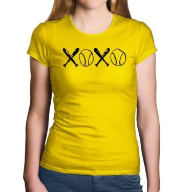Imagem de Baby Look Algodão Xoxo Baseball - Foca na Moda, Amarelo, GGG