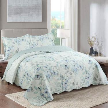 Imagem de Kit Cobre Leito Colcha Casal Boutik Dupla Face - Vitoria - Casa Show E