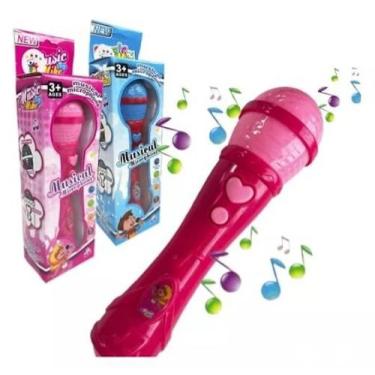 Imagem de Microfone Infantil Sai Voz Toca Musica Brinquedo Musica - Voz De Crian