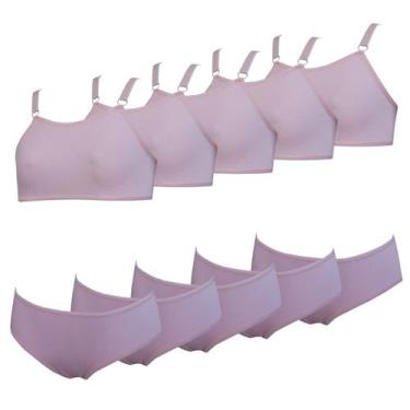 Imagem de Kit 5 Conjunto Infantil Calcinha e Sutiã Menina Algodão Tamanho:MCor:R