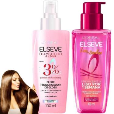 Imagem de Kit Elseve Elixir Gloss Sérum Leave In Liso Dos Sonhos Novo - L´Oreal 