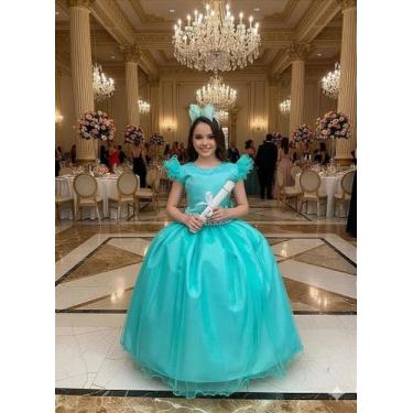 Imagem de Vestido Infantil Longo Festa Luxo Verde Tiffany Amanda, 4, Verde