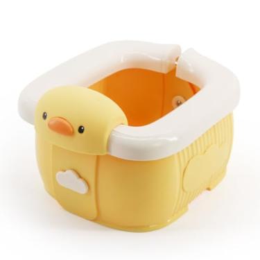 Imagem de CUOFYUNL Assento sanitário dobrável para crianças, portátil, leve, confortável, à prova de vazamentos, para treinamento, para crianças e bebês (Amarela)