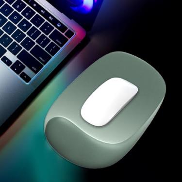 Imagem de Mouse pad de gel para descanso de pulso - mouse pad ergonômico grande com suporte de pulso tecido de lycra premium antiderrapante, base de borracha para laptop, desktop, jogos, estudo, computador