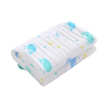 Imagem de Toalha De Banho Para Bebê Unissex De Algodão Com 4 Camadas, Cobertor D