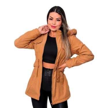 Imagem de Jaqueta ParKa Sarja Peluciada com Capuz -Feminino