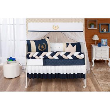 Imagem de Kit Jogo De Berço Kit Protetor Berço Trançado Com Saia