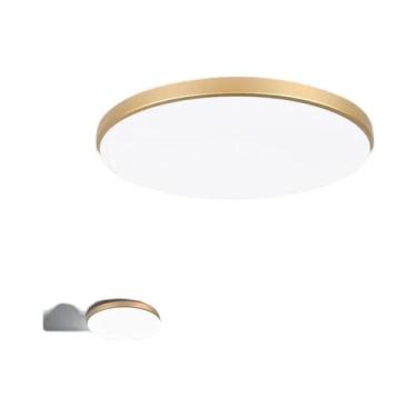 Imagem de Luminária De Teto LED Ultra Fina Dourada 220V, Luz De Painel Em 3 Core