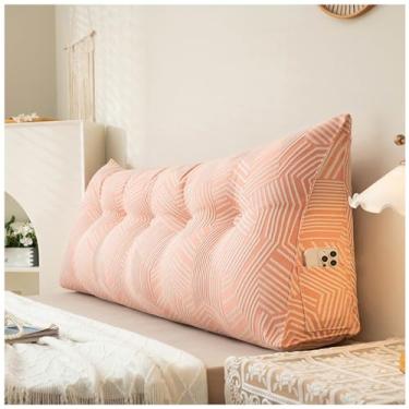 Imagem de Travesseiro triangular grande para leitura na cama, suporte de encosto de cabeceira - tamanho grande confortável 120 cm, ideal para sentar na cama, relaxar e apoiar a postura