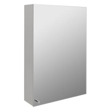 Imagem de Armário de remédios de banheiro montado na parede de aço inoxidável com porta espelhada para cuidados com a pele e artigos de higiene pessoal