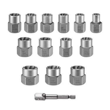 Imagem de Conjunto de extrator de parafusos | Ferramentas manuais de metal fáceis de retirar, conjunto de removedor de porca de parafusos, para marcenaria quebrada, danificada, enferrujada, motocicletas