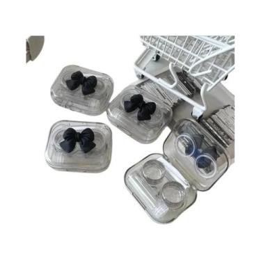 Imagem de Estojo De Lentes De Contato Transparente Rosa Com Laço De Amor, Recipi