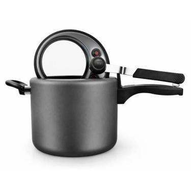 Imagem de Panela de pressao cor grafite com visor de vidro 120mm fechamento inte