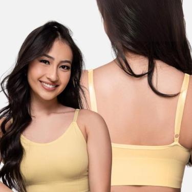 Imagem de Sutiã Top Cropped Alça Com Bojo Removível S/ Costura Impllus, P, Bege