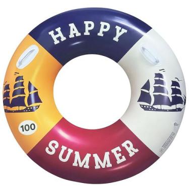 Imagem de Boia Grande p/ Praia e Piscina com Alça 100cm Vinil até 80kg - GOAL SU