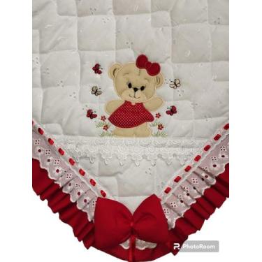 Imagem de manta de piquet matelada com grippir menina /ursa linda - brilho baby,
