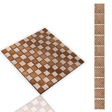 Imagem de CÓPIA - Pastilha De Vidro Adesiva Kit 10 Uni Parede Cozinha Banheiro Sala Decorativa Facil Aplicacao Moderna Requintado Reforma