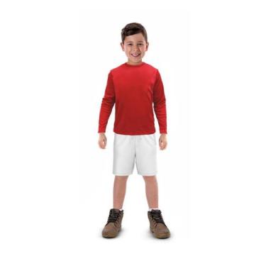 Imagem de Camisa Longa Infantil Moda Praia Uv 50 Térmica Verão Vermelho - Everes