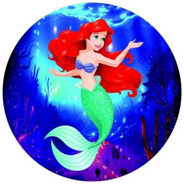 Imagem de Painel Festa Redondo 3d Pequena Sereia Digital Sublimação 1,50M - Fant