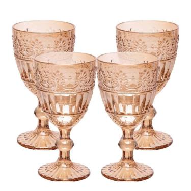 Imagem de Jogo 4 Taça De Cristal Ecológico Para água E Suco Mauve 320ml âmbar Wolff