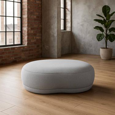 Imagem de Puff Orgânico para Sala de Estar Linho Judi Cinza