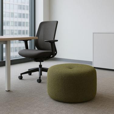 Imagem de Puff para Sala de Estar 80cm Boucle Orgânico Rita Verde