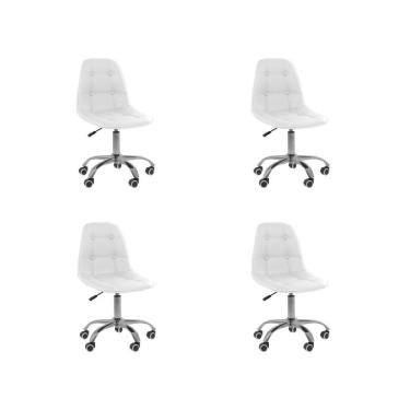 Imagem de Kit 4 Cadeiras Office Eiffel Botonê Ajustável Oficial Branco